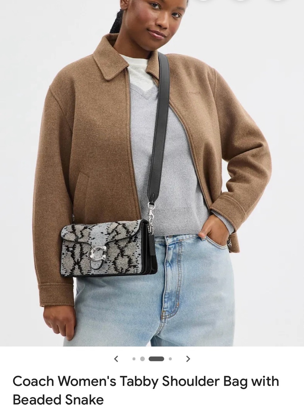 Coach Tabby Shoulder Bag in Beaded Snake Print - SOLD OUT - Picture 3 of 13